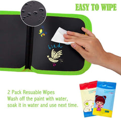 Double-Sided Doodle Drawing Writing Book with 2 Wipes & 6 Colorful Markers