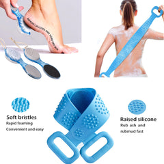 Silicone Body Back Scrubber &  4 In 1 Pedicure Brush