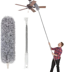 Telescoping Duster, 100″ Extendable Microfiber Feather Duster, Flexible Bending Cleaning Head, For Ceiling Fan, Blinds And Cobweb Removal, Bendable Head, Washable